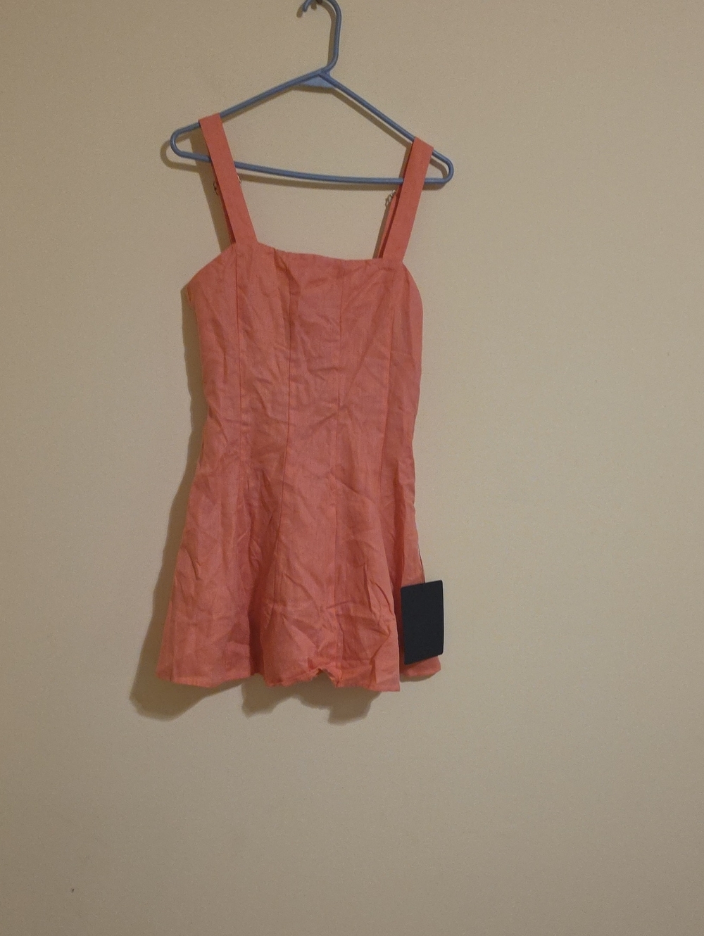 Lulu's Coral Square-Neck Mini Sundress